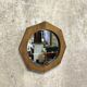 Small vintage octagonal wooden mirror