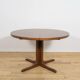 Table à manger ronde en teck extensible des années 1960, Danemark