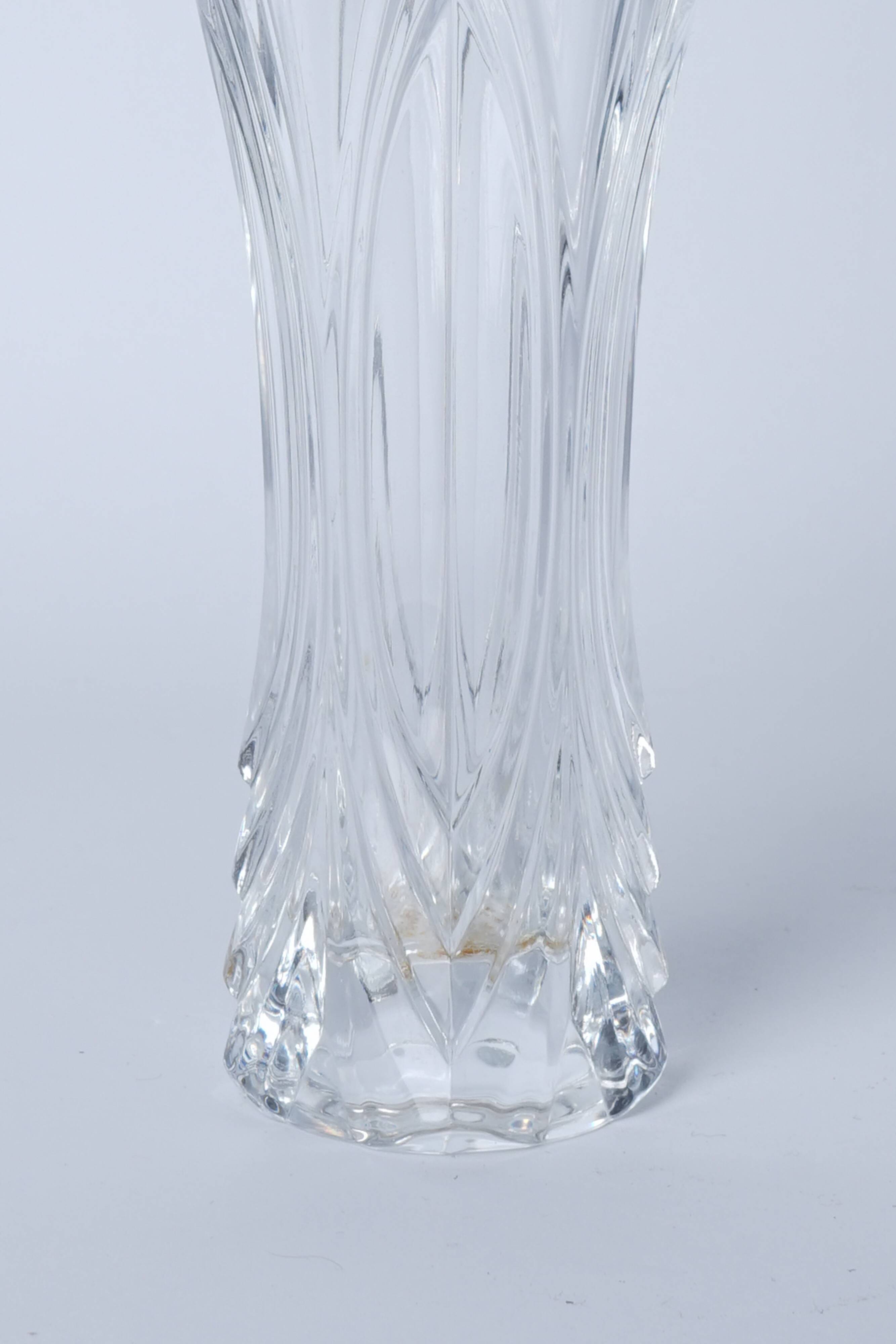 Transparent glass soliflore art deco style