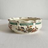 Polychrome ironstone sponge holder bowl Sarreguemines