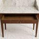 Antique wooden and veined white marble dresser, Louis XVI style.