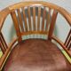 Fauteuil de bureau en teck et cuir vintage