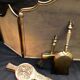 Old fire screen and accessories brass fireplace 1940 spark arrest fireplace firescreen