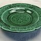Footed compote with shaded enamels Sarreguemines majolica