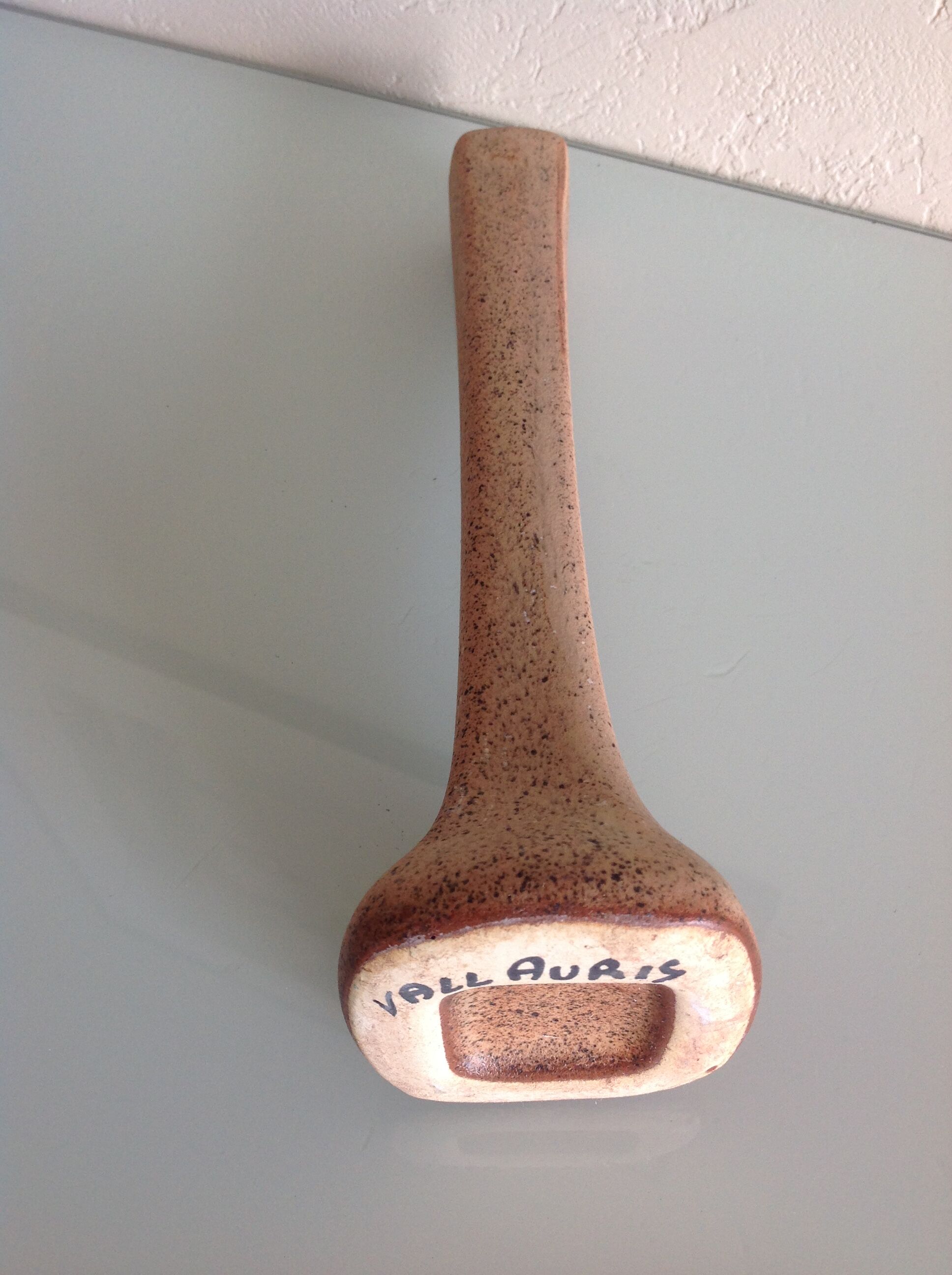 Vase soliflore in beige cermal from Vallauris / vintage 60s-70s