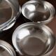 Set of 7 silver stainless steel bowls Space Age vintage Italian design stackable and elegant