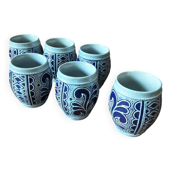 Lot de 6 gobelets céramique artisanal