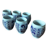 Set of 6 handmade ceramic cups