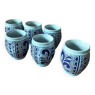 Lot de 6 gobelets céramique artisanal