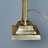Antique lamp base in patinated brass – fluted column – H 60 cm