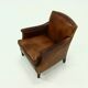 Fauteuil en cuir de mouton patiné années 1950