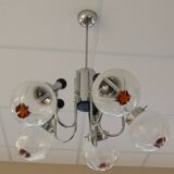 Chandelier with 5 arms of lights, Mazzega style, 1970