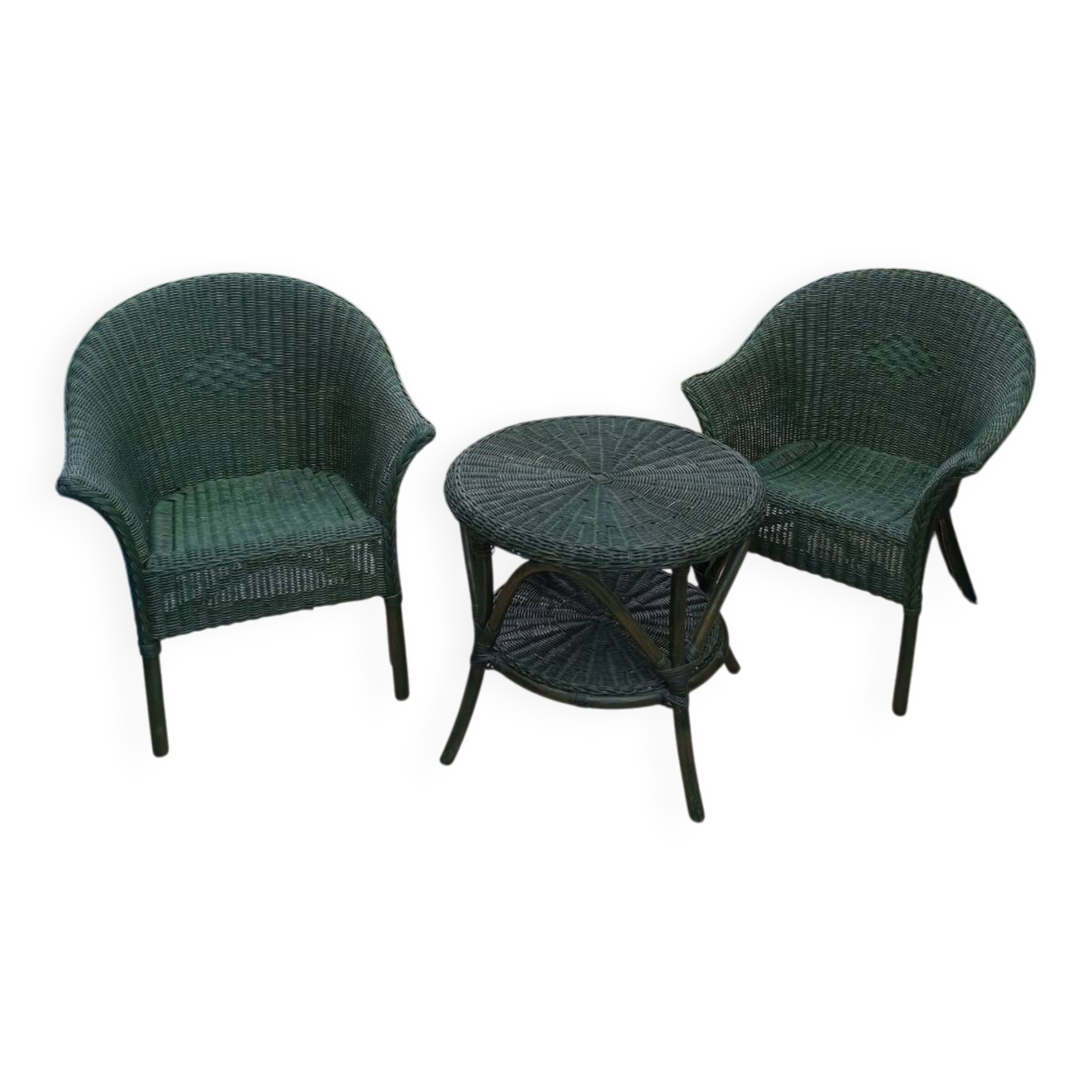 Rattan armchair table set