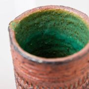 XL Mid-Century Brutalist Chamotte Vase in earthy red-brown ceramic by Spara Keramik, Germany 1960s