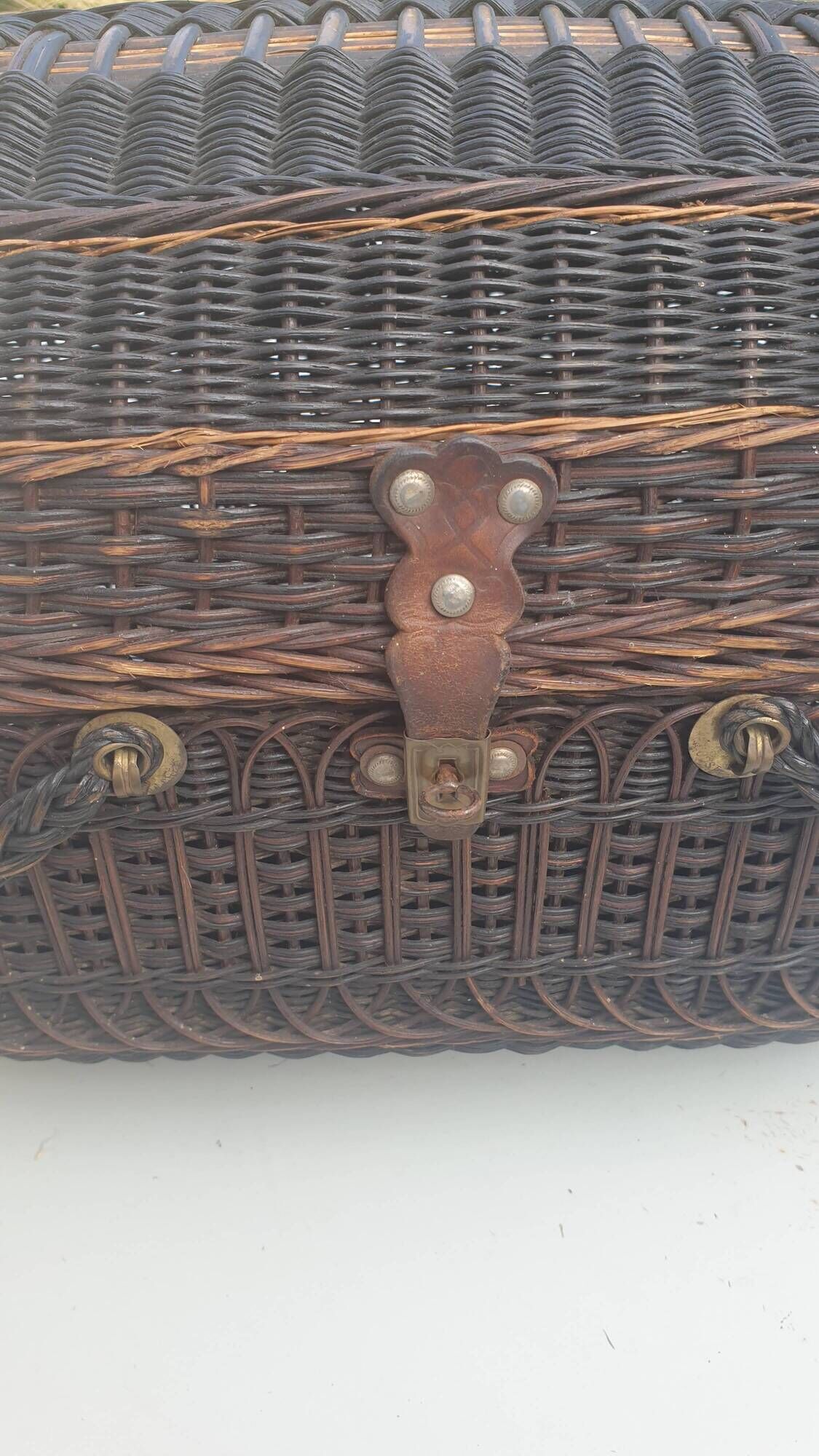 Old blackened Bressan wicker basket