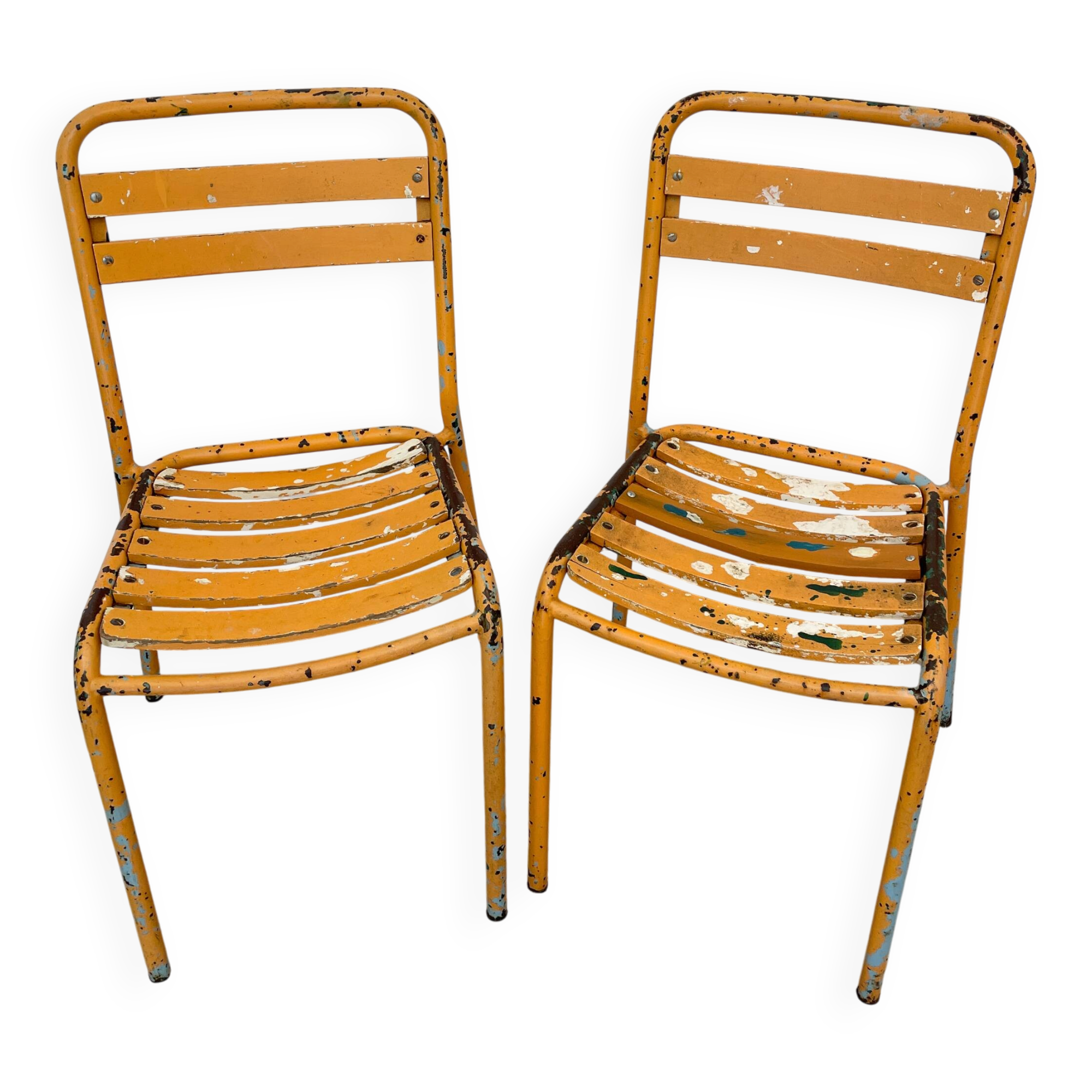 Pair of vintage bistro chairs "Street Art"