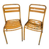Pair of vintage bistro chairs "Street Art"