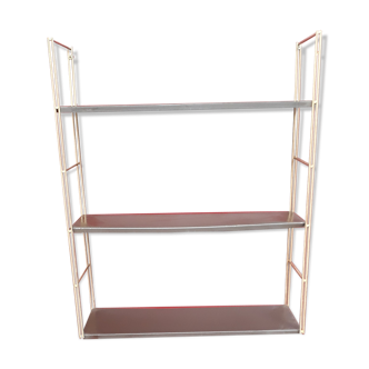 VINTAGE MURALESE 1950 / 60 / 70 METAL BRUN FONCÉ / RED Tomado. String 58x48 cm, trays 16x