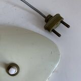 Vintage 1950s desk lamp for children, cream and gold bedside lamp - 23 cm