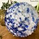 Large Portuguese blue glass crowned chandelier