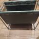 Designer leather magazine rack, 1970s