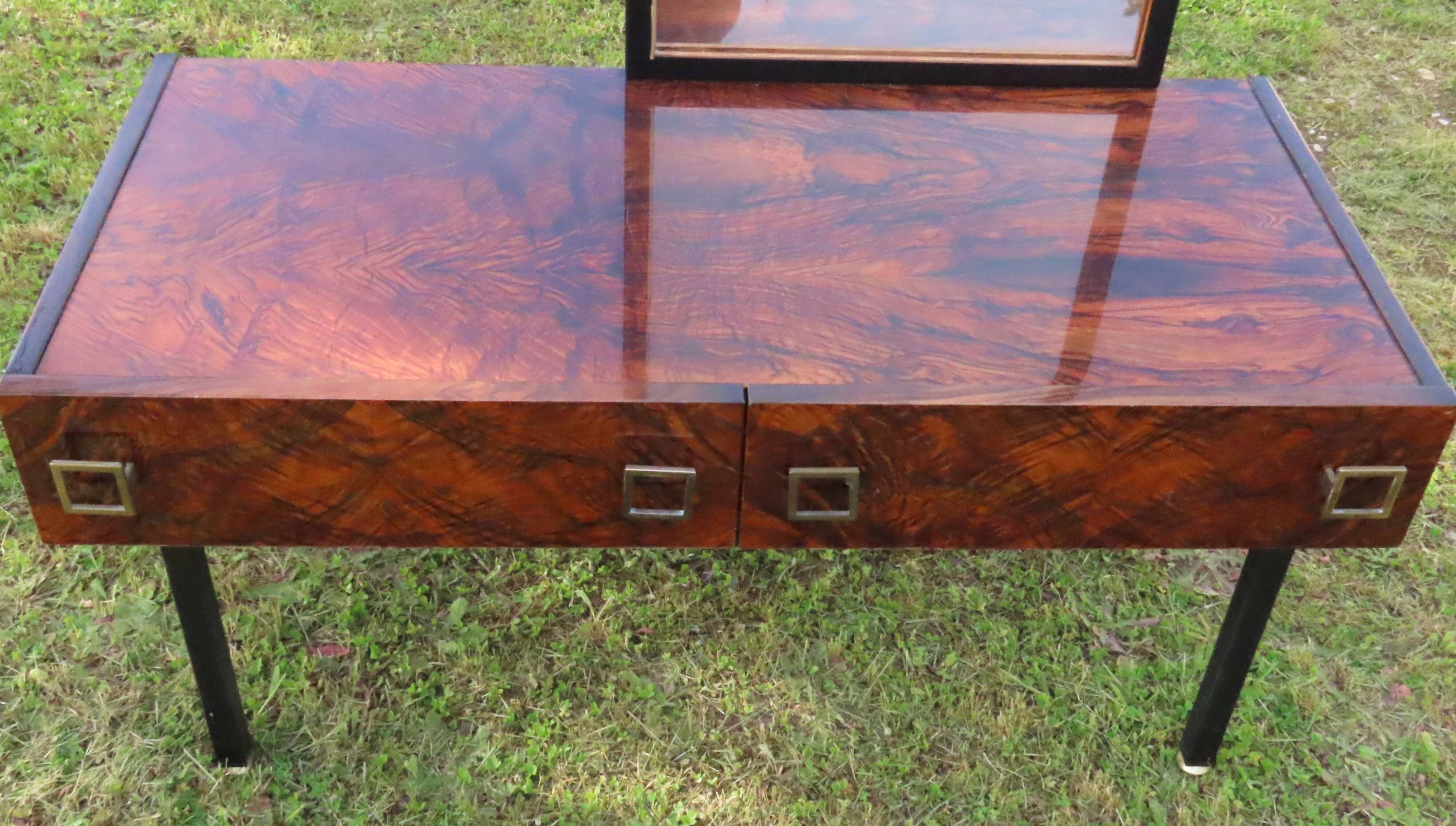Dressing Table Console Entrance Furniture in Rosewood with Mirror