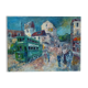 Tableau ancien rue animée à Saint Germain, signé G. Denis