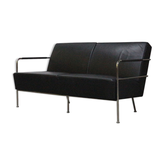 Leather & chrome sofa by Gunilla Allard, Sweden 1994