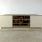 Buffet vintage en laiton et laque, années 1970