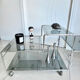 Coffee table / chrome and smoked glass by Max Sauze
