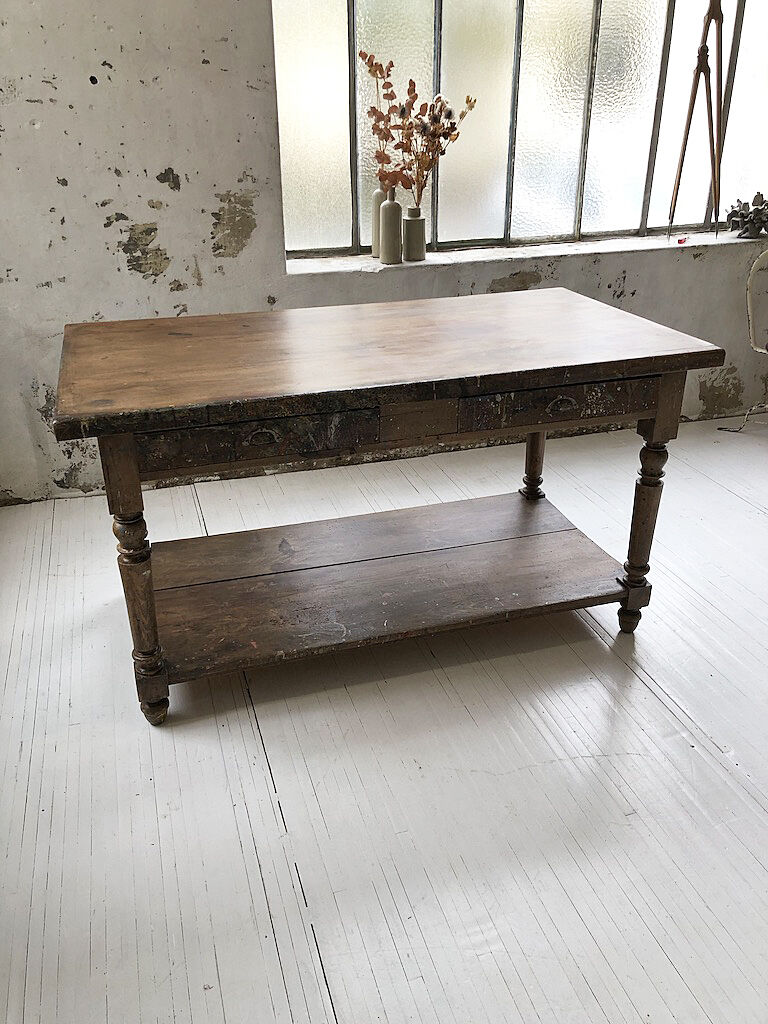 Artist studio oak draper table