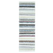 Vintage Turkish Hand-Knotted Wool Cotton White Kilim Runner Rug 60x196