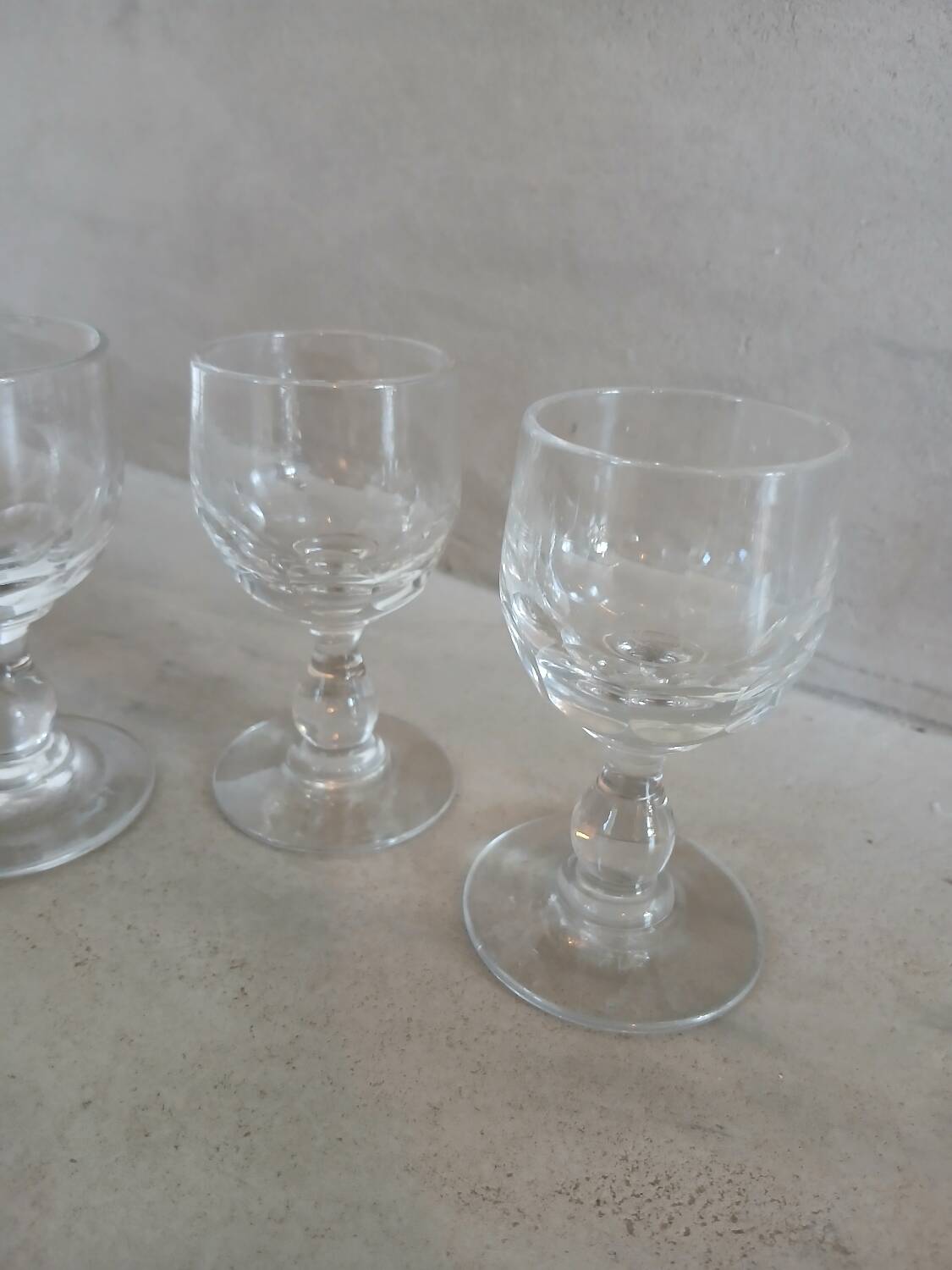 4 antique liqueur glasses