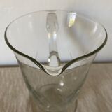 Chiseled glass pitcher