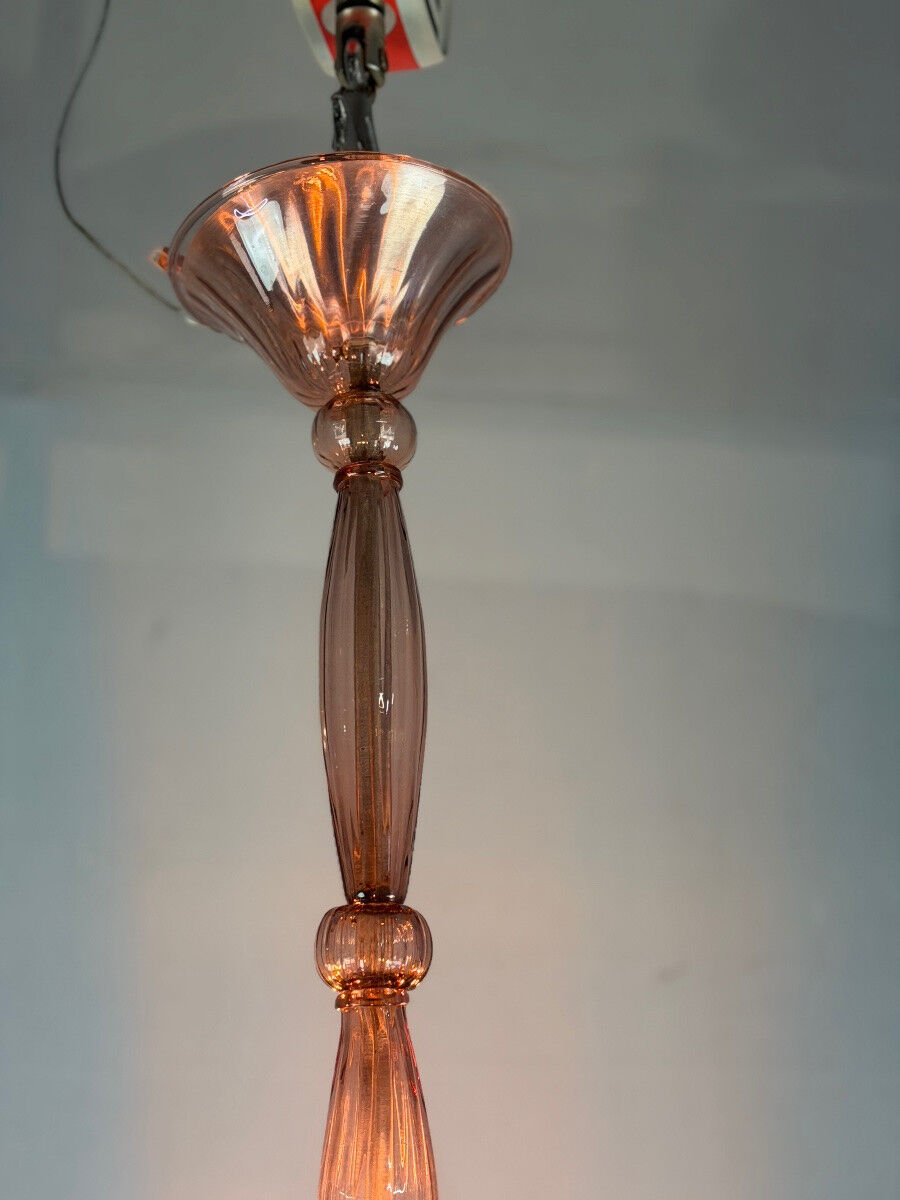 Venetian chandelier in amethyst Murano glass, circa 1920