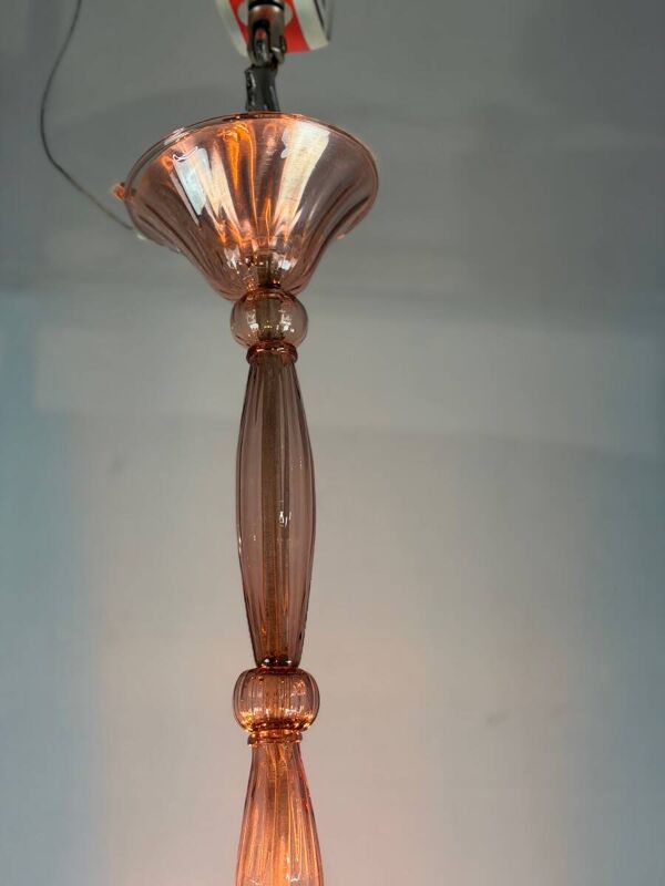 Lustre vénitien en verre de Murano améthyste, vers 1920