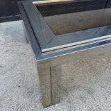 1970s smoked glass chrome coffee table
