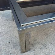 1970s smoked glass chrome coffee table
