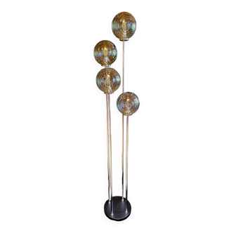 Cascade floor lamp, vintage, 4 "Waves" globes, 1970s