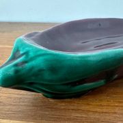 Old Vallauris aubergine ceramic vintage empty pocket bowl