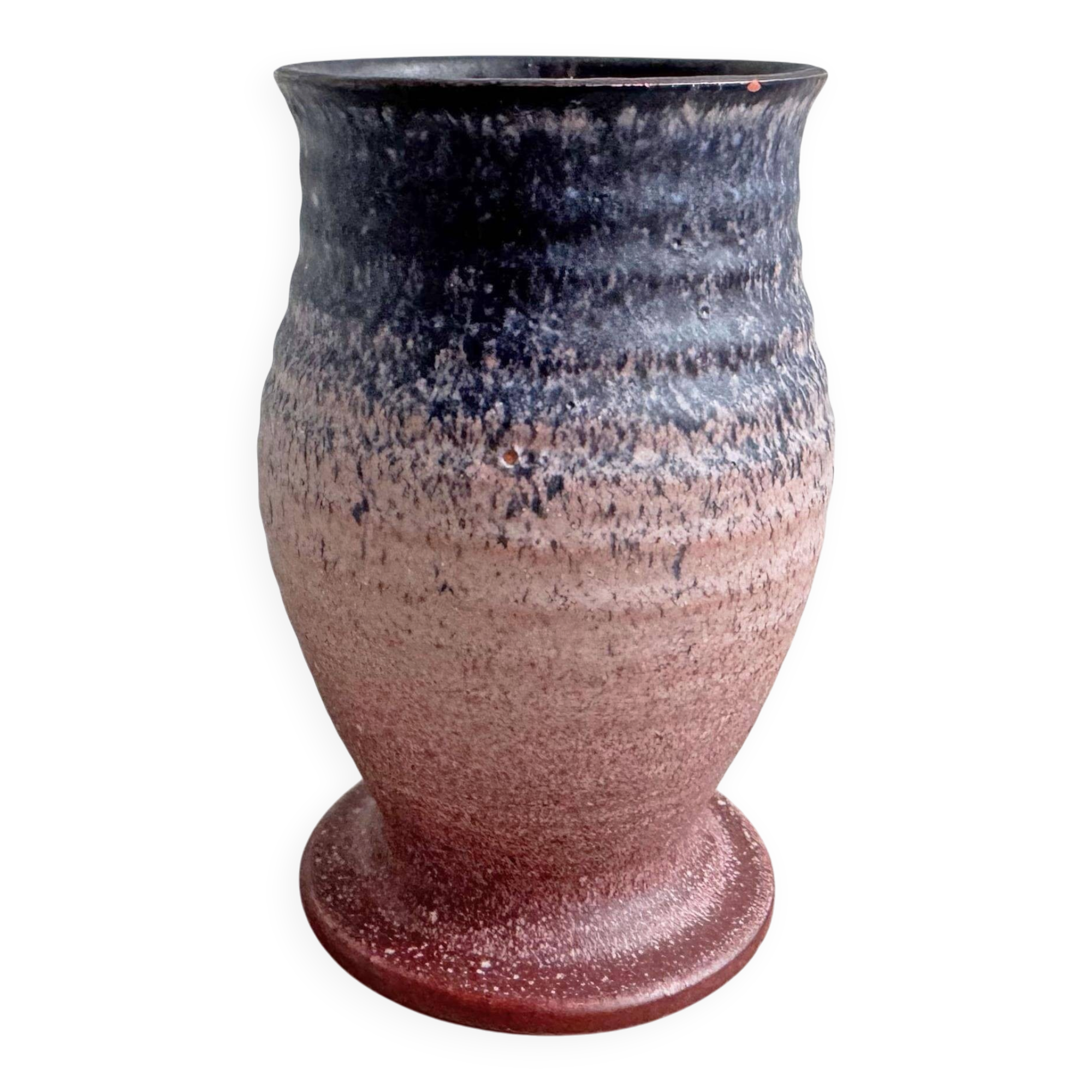 Vintage blue and pink ceramic vase