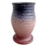 Vase en céramique vintage bleu et rose