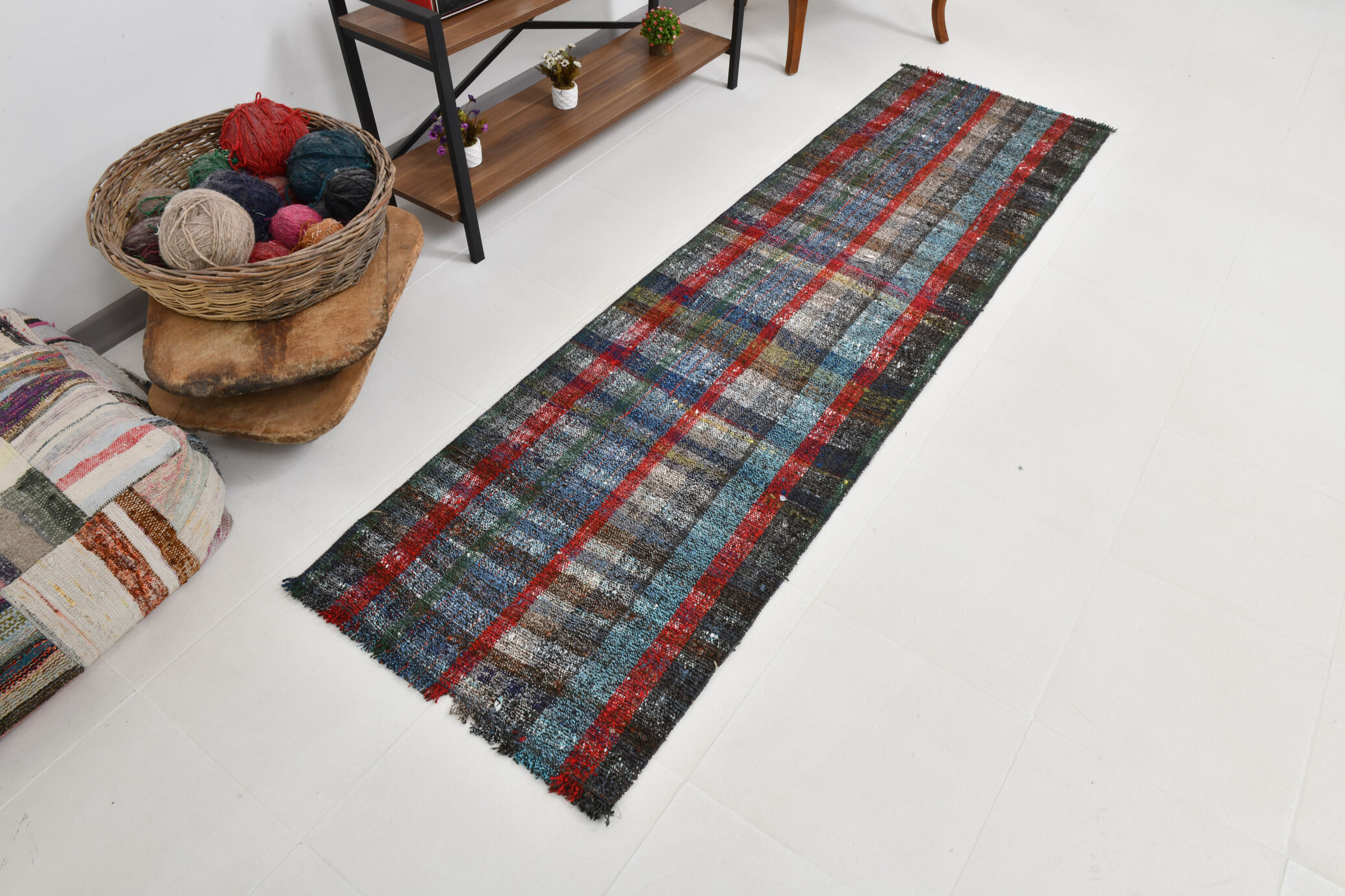 Flatweave Turkish runner rug 248x70cm