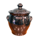 Vaso container, laccato black decorated in gold, France 1970s, in ottimo stato.