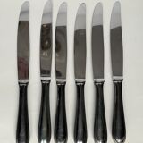 6 silver metal table knives