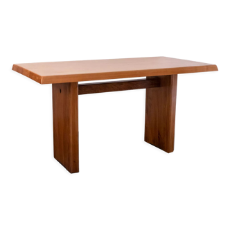 Table en orme modèle T14A de Pierre Chapo, années 1960