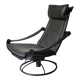 Black leather armchair by Åke Fribytter for Nelo möbel from the 70s