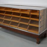 Vintage British maple & oak haberdashery cabinet or shop counter, 1930s