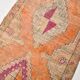 Pumpkin Orange & Pink Vintage Runner Rug, Anatolian Turkish Flatweave