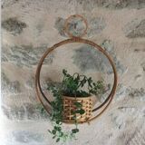 Bamboo and rattan plant holder or pot cover - 1970s